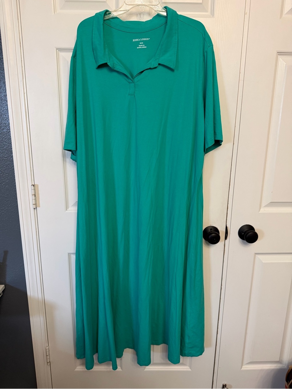 Teal Polo Long T-Shirt Dress